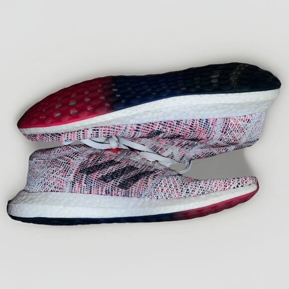 Adidas PureBoost Go Womens Size 9 Cloud White Shock Red Running Shoes Used - Picture 1 of 15